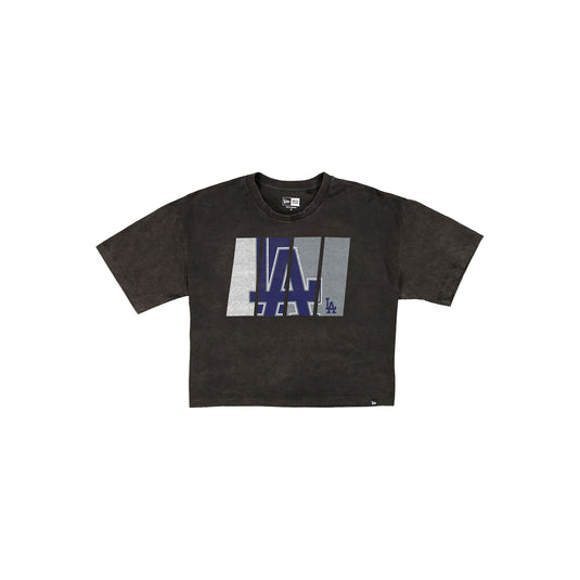 Los Angeles Dodgers Sport Night Black Cropped Women's T-Shirt - New Era Cap