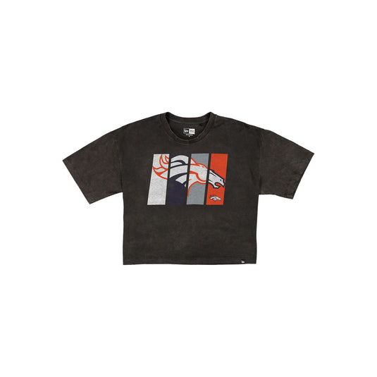 Denver Broncos Sport Night Black Cropped Women's T-Shirt - New Era Cap
