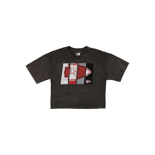 Kansas City Chiefs Sport Night Black Cropped Women's T-Shirt - New Era Cap