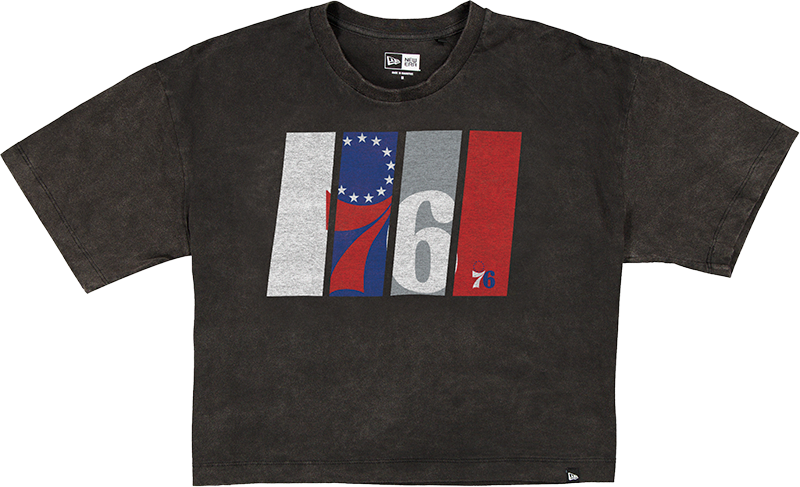 Philadelphia 76ers Sport Night Black Cropped Women's T-Shirt