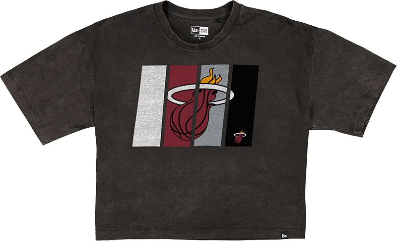 Miami Heat Sport Night Black Cropped Women's T-Shirt