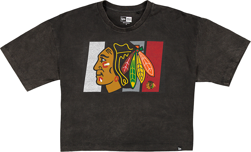 Chicago Blackhawks Sport Night Black Cropped Women's T-Shirt