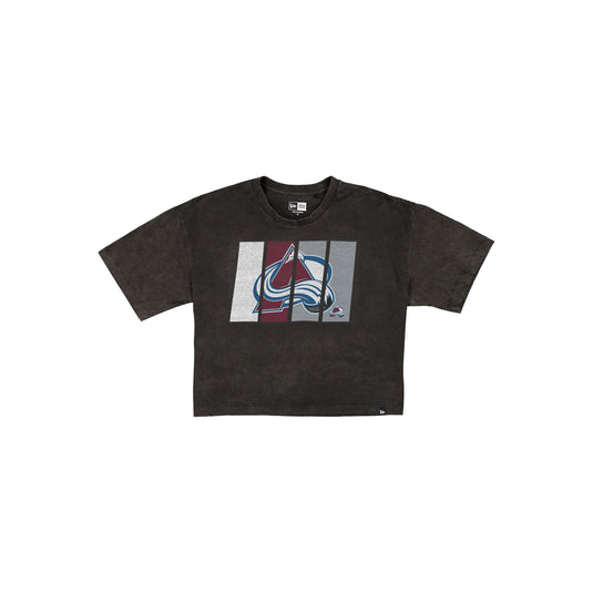 Colorado Avalanche Sport Night Black Cropped Women's T-Shirt - New Era Cap