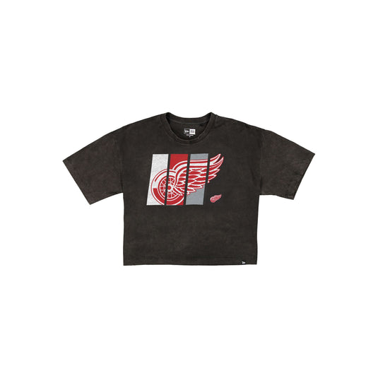 Detroit Red Wings Sport Night Black Cropped Women's T-Shirt - New Era Cap