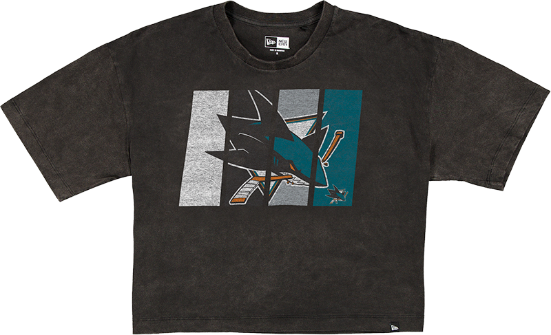San Jose Sharks Sport Night Black Cropped Women's T-Shirt