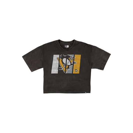 Pittsburgh Penguins Sport Night Black Cropped Women's T-Shirt - New Era Cap