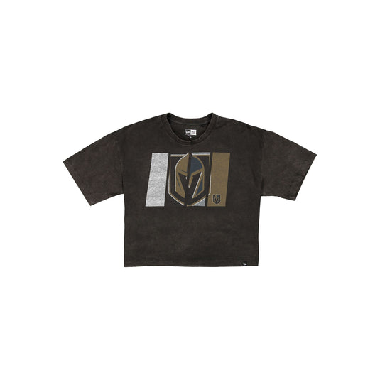 Vegas Golden Knights Sport Night Black Cropped Women's T-Shirt - New Era Cap