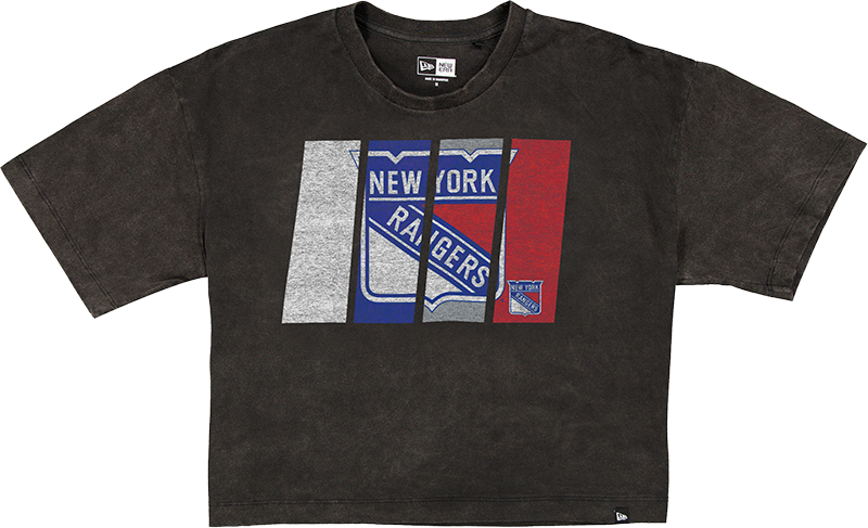 New York Rangers Sport Night Black Cropped Women's T-Shirt