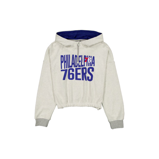 Philadelphia 76ers Sport Night Heather Gray Women's Hoodie - New Era Cap
