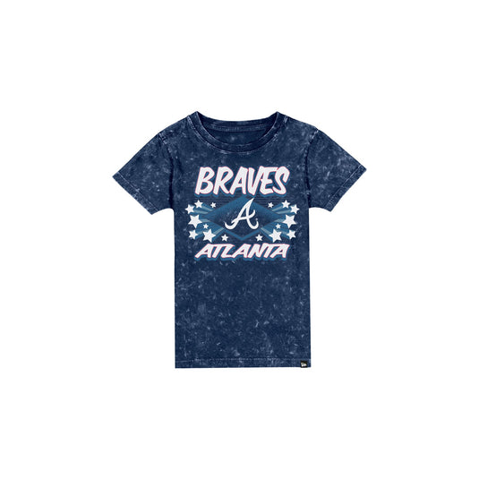 Atlanta Braves Girls Washed T-Shirt - New Era Cap