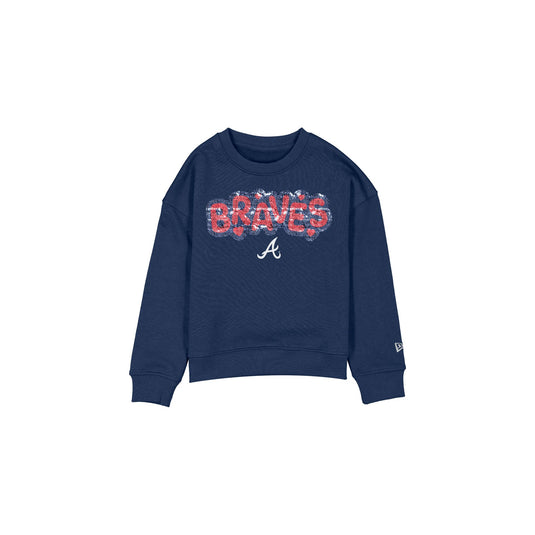 Atlanta Braves Flip Sequin Girls Crewneck - New Era Cap