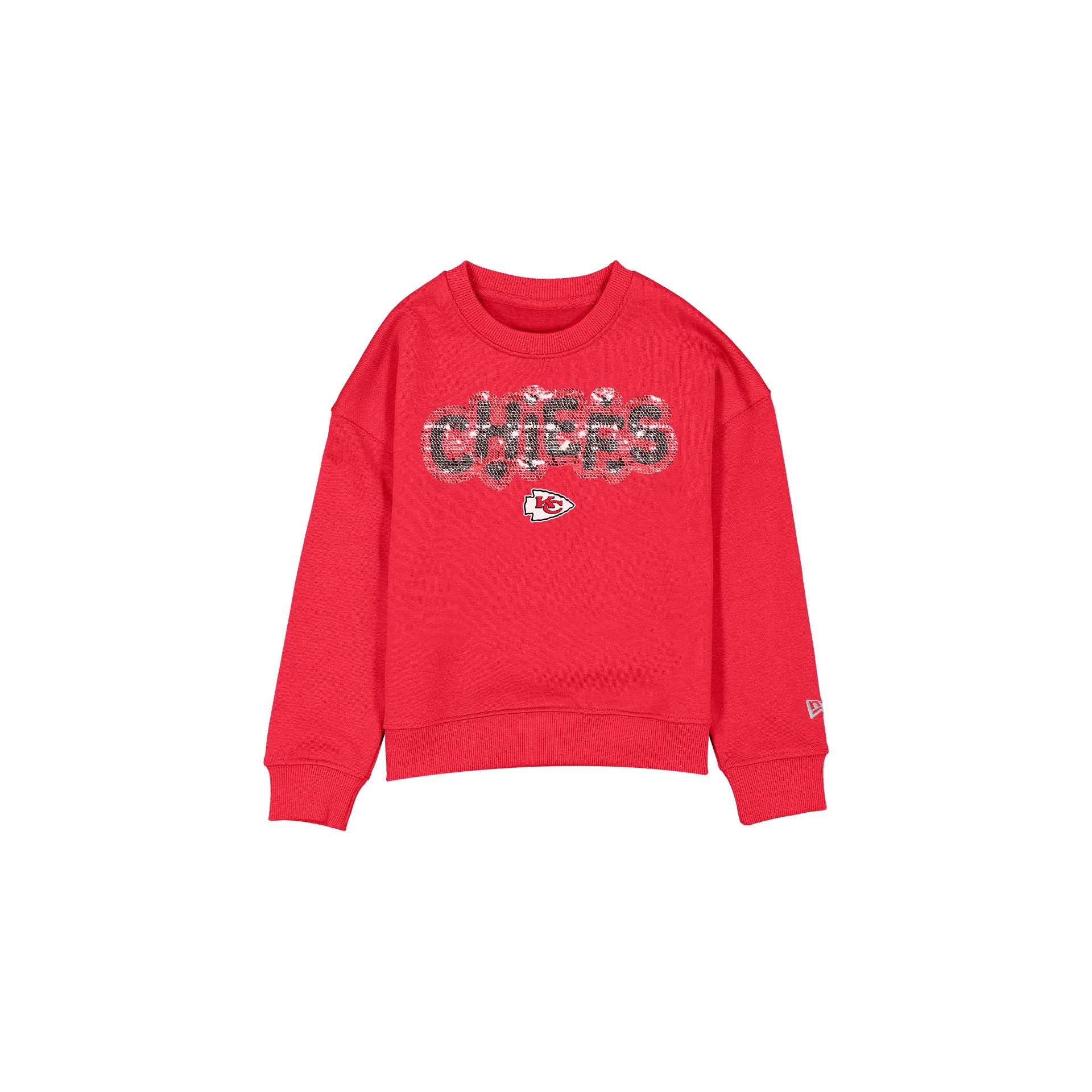 Kansas City Chiefs Flip Sequin Girls Crewneck