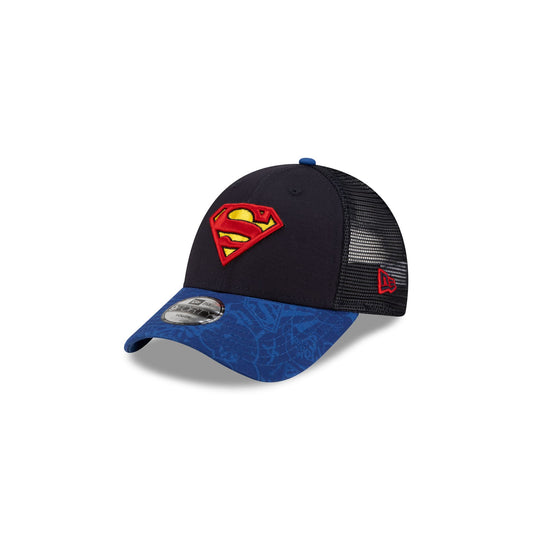 Superman Blue Youth 9FORTY Trucker Hat - New Era Cap