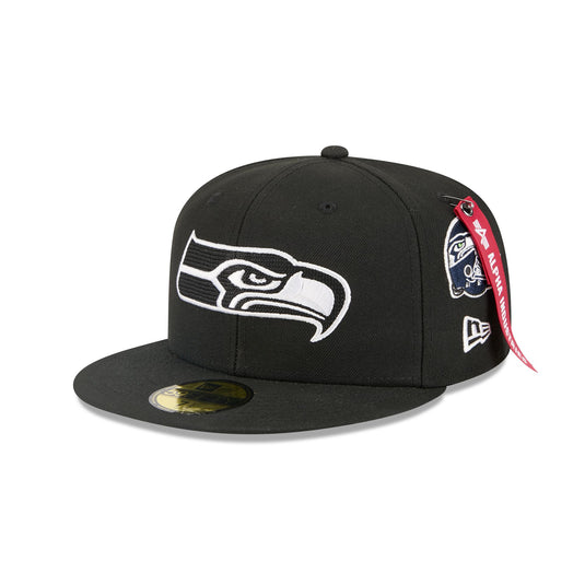 Alpha Industries x Seattle Seahawks Black 59FIFTY Fitted Hat - New Era Cap