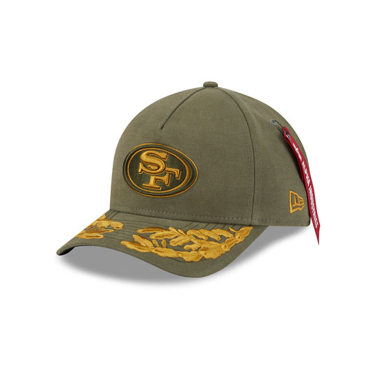 Alpha Industries x San Francisco 49ers Olive Green 9FORTY M-Crown A-Frame Snapback Hat - New Era Cap