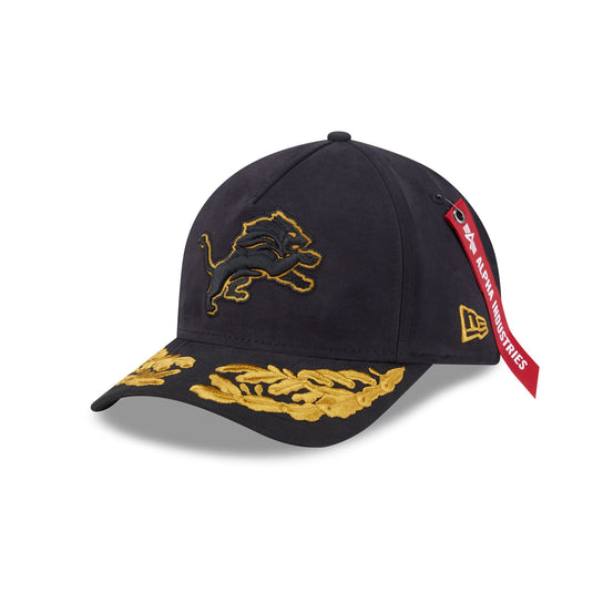 Alpha Industries x Detroit Lions Black 9FORTY M-Crown A-Frame Snapback Hat - New Era Cap