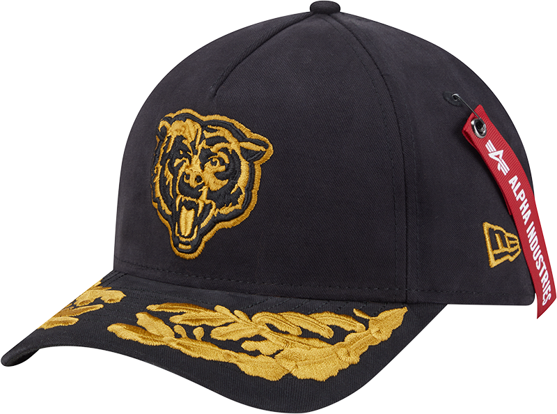 Alpha Industries x Chicago Bears Black 9FORTY M-Crown A-Frame Snapback Hat
