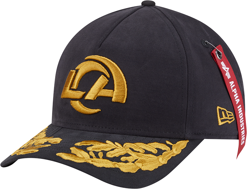 Alpha Industries x Los Angeles Rams Black 9FORTY M-Crown A-Frame Snapback Hat