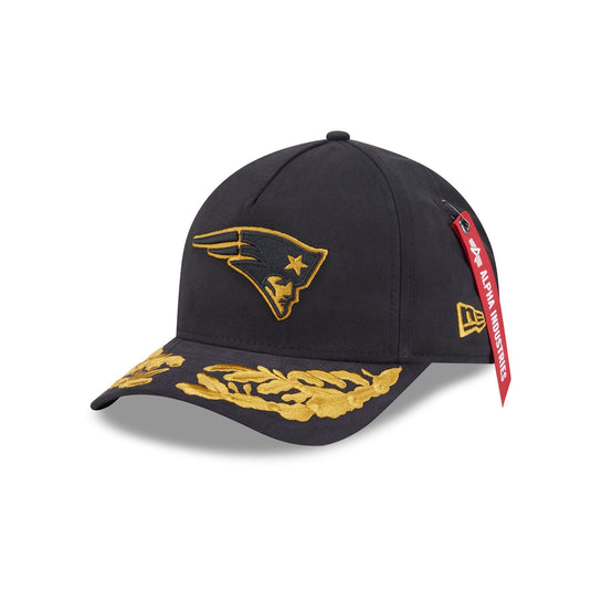Alpha Industries x New England Patriots Black 9FORTY M-Crown A-Frame Snapback Hat - New Era Cap