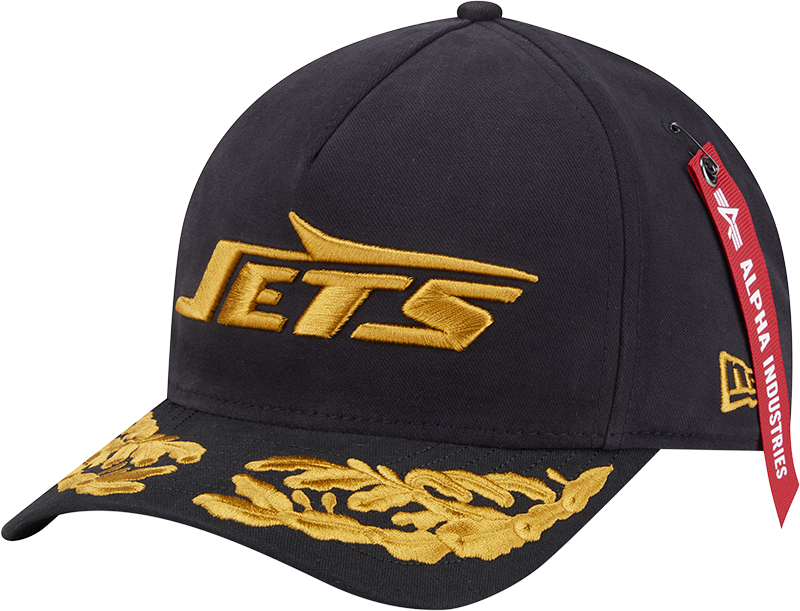 Alpha Industries x New York Jets Black 9FORTY M-Crown A-Frame Snapback Hat