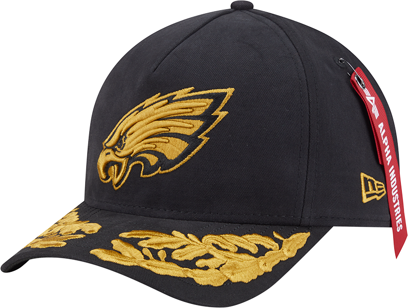 Alpha Industries x Philadelphia Eagles Black 9FORTY M-Crown A-Frame Snapback Hat