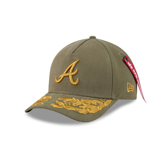 Alpha Industries x Atlanta Braves Olive Green 9FORTY M-Crown A-Frame Snapback Hat - New Era Cap