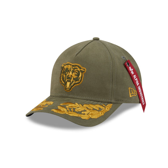 Alpha Industries x Chicago Bears Olive Green 9FORTY M-Crown A-Frame Snapback Hat - New Era Cap