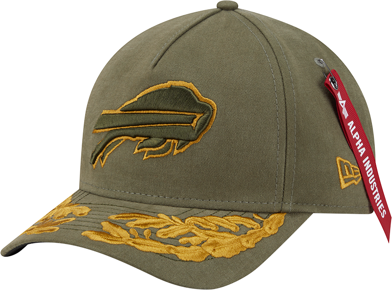 Alpha Industries x Buffalo Bills Olive Green 9FORTY M-Crown A-Frame Snapback Hat