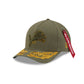 Alpha Industries x Detroit Lions Olive Green 9FORTY M-Crown A-Frame Snapback Hat