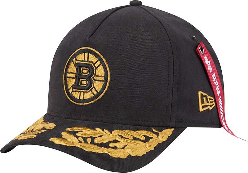 Alpha Industries x Boston Bruins Black 9FORTY M-Crown A-Frame Snapback Hat