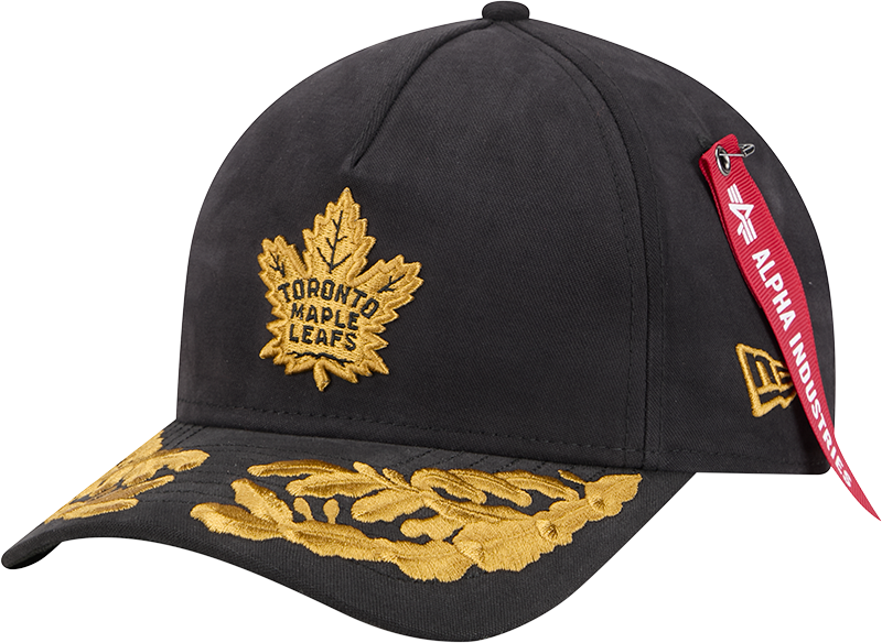 Alpha Industries x Toronto Maple Leafs Black 9FORTY M-Crown A-Frame Snapback Hat