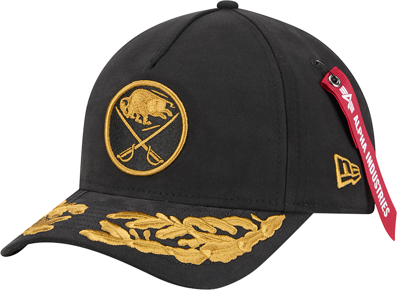 Alpha Industries x Buffalo Sabres Black 9FORTY M-Crown A-Frame Snapback Hat