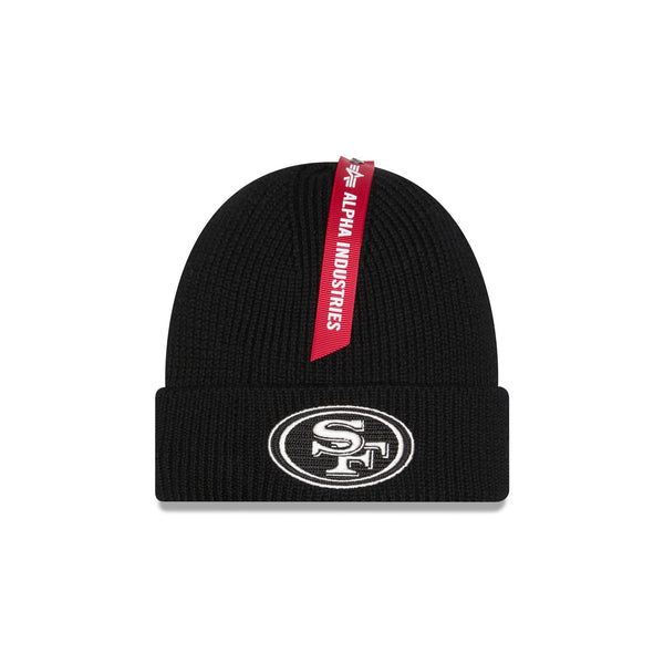 Alpha Industries x San Francisco 49ers Black Cuff Knit Hat – New