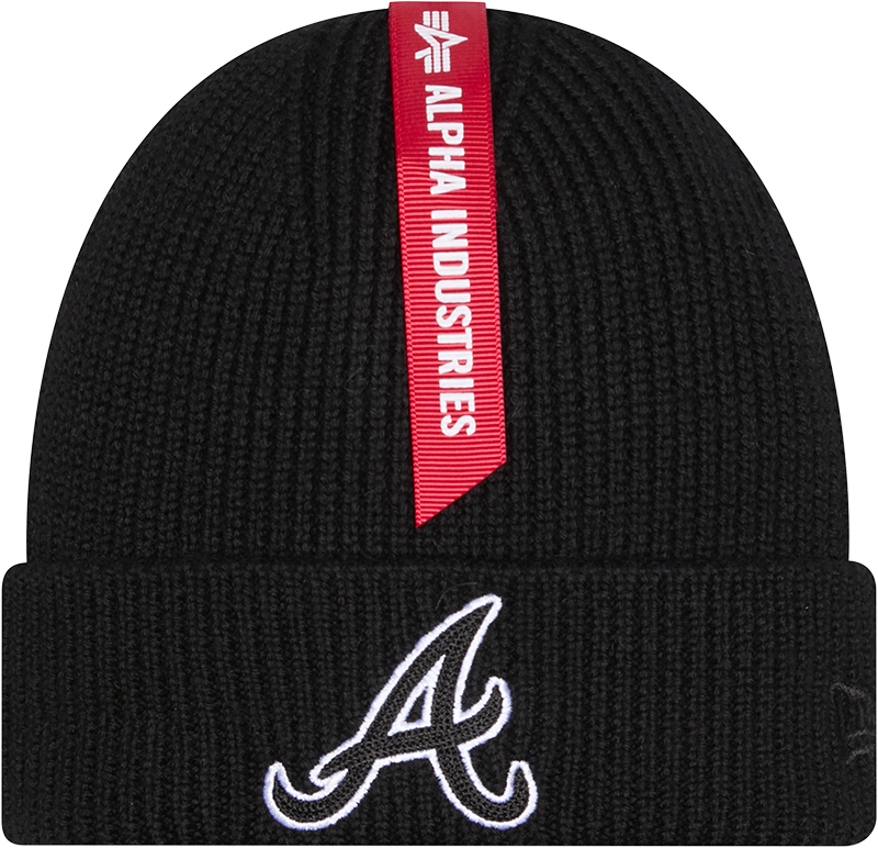 Alpha Industries x Atlanta Braves Black Cuff Knit Hat