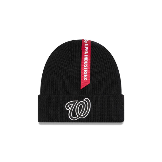 Alpha Industries x Washington Nationals Black Cuff Knit Hat - New Era Cap