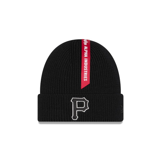 Alpha Industries x Pittsburgh Pirates Black Cuff Knit Hat - New Era Cap