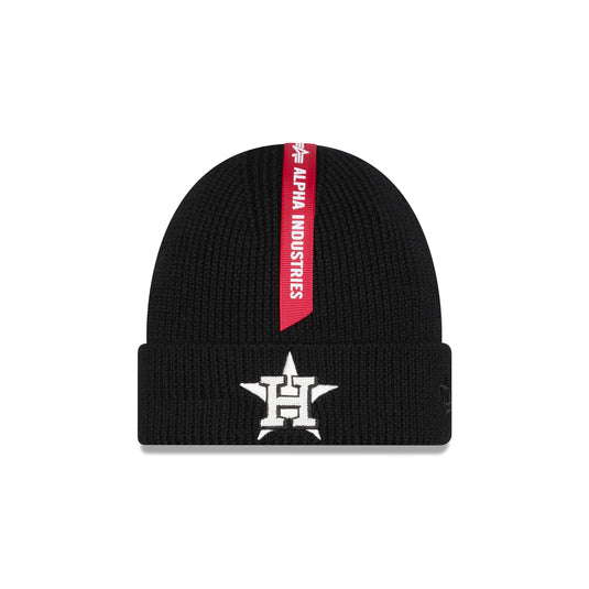 Alpha Industries x Houston Astros Black Cuff Knit Hat - New Era Cap