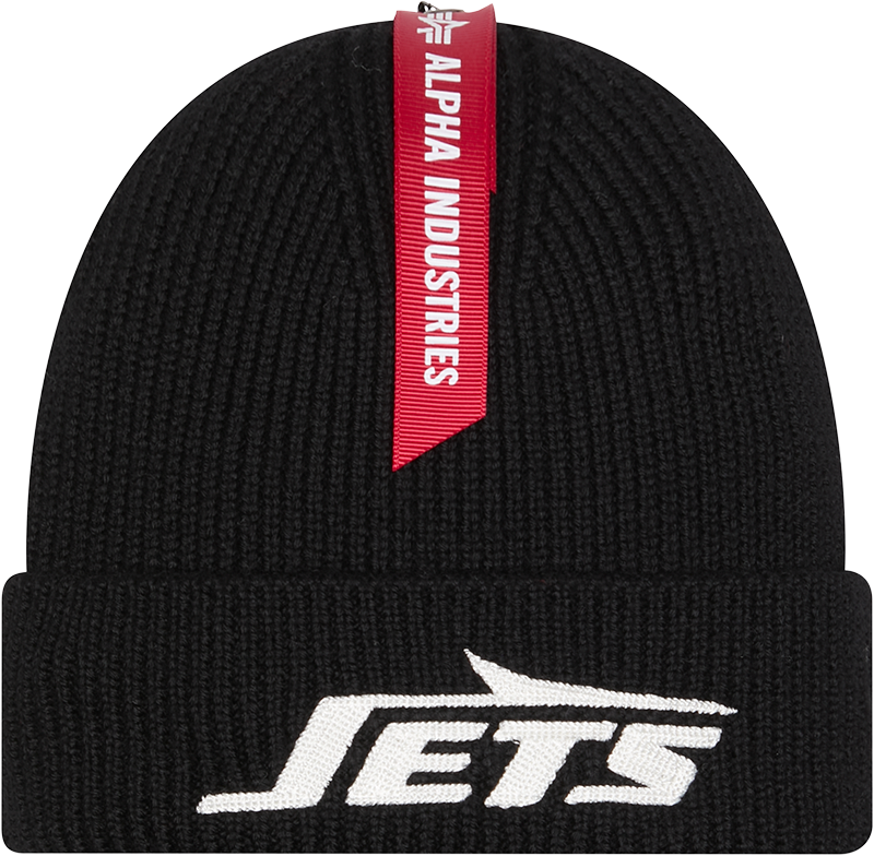 Alpha Industries x New York Jets Black Cuff Knit Hat