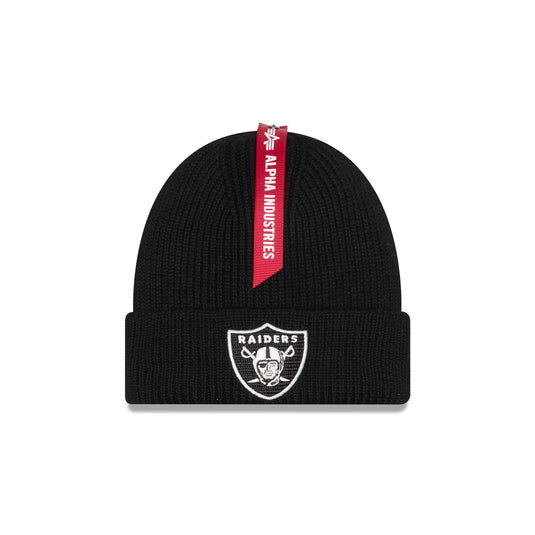 Alpha Industries x Las Vegas Raiders Black Cuff Knit Hat - New Era Cap
