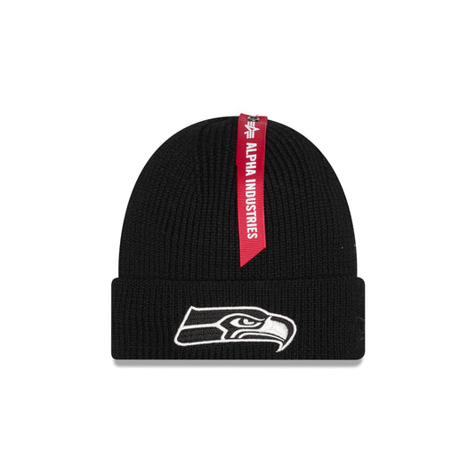 Alpha Industries x Seattle Seahawks Black Cuff Knit Hat - New Era Cap