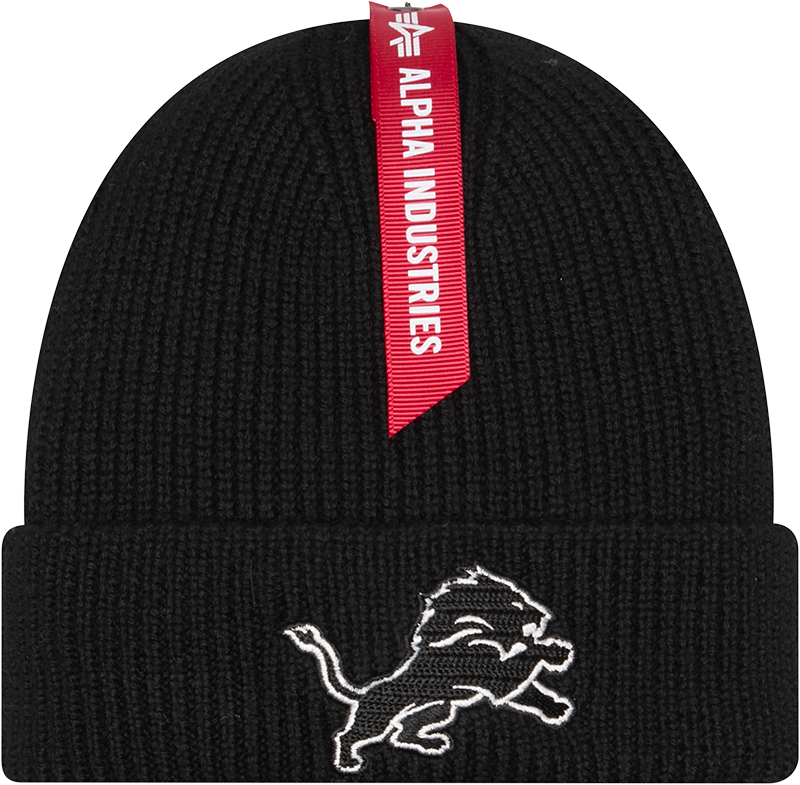 Alpha Industries x Detroit Lions Black Cuff Knit Hat