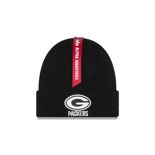 Alpha Industries x Green Bay Packers Black Cuff Knit Hat - New Era Cap