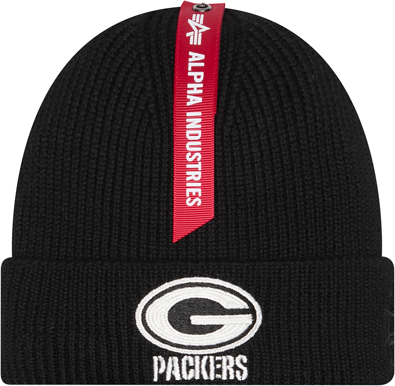 Alpha Industries x Green Bay Packers Black Cuff Knit Hat
