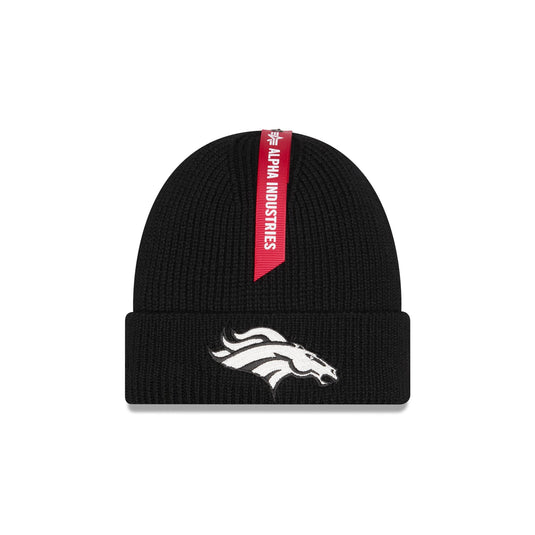 Alpha Industries x Denver Broncos Black Cuff Knit Hat - New Era Cap