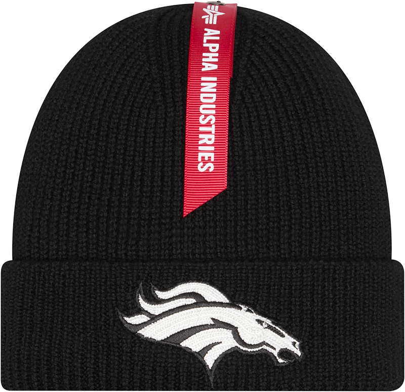 Alpha Industries x Denver Broncos Black Cuff Knit Hat