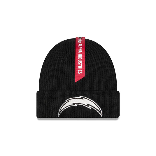Alpha Industries x Los Angeles Chargers Black Cuff Knit Hat - New Era Cap