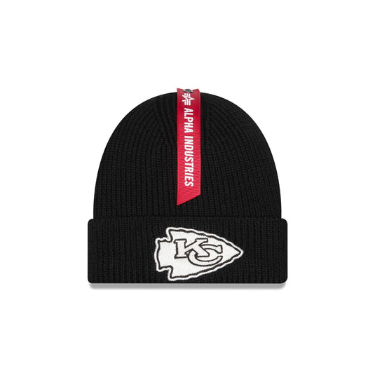 Alpha Industries x Kansas City Chiefs Black Cuff Knit Hat - New Era Cap