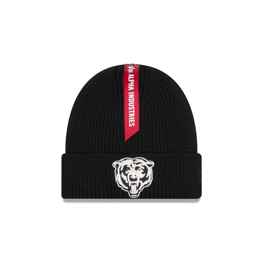 Alpha Industries x Chicago Bears Black Cuff Knit Hat - New Era Cap