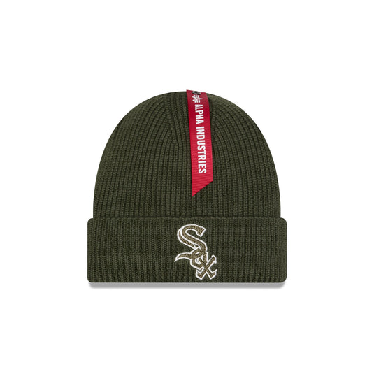Alpha Industries x Chicago White Sox Olive Green Cuff Knit Hat - New Era Cap