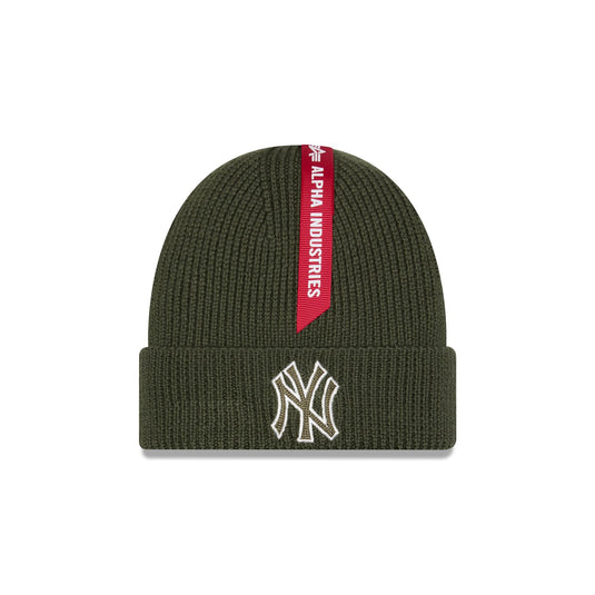 Alpha Industries x New York Yankees Olive Green Cuff Knit Hat - New Era Cap